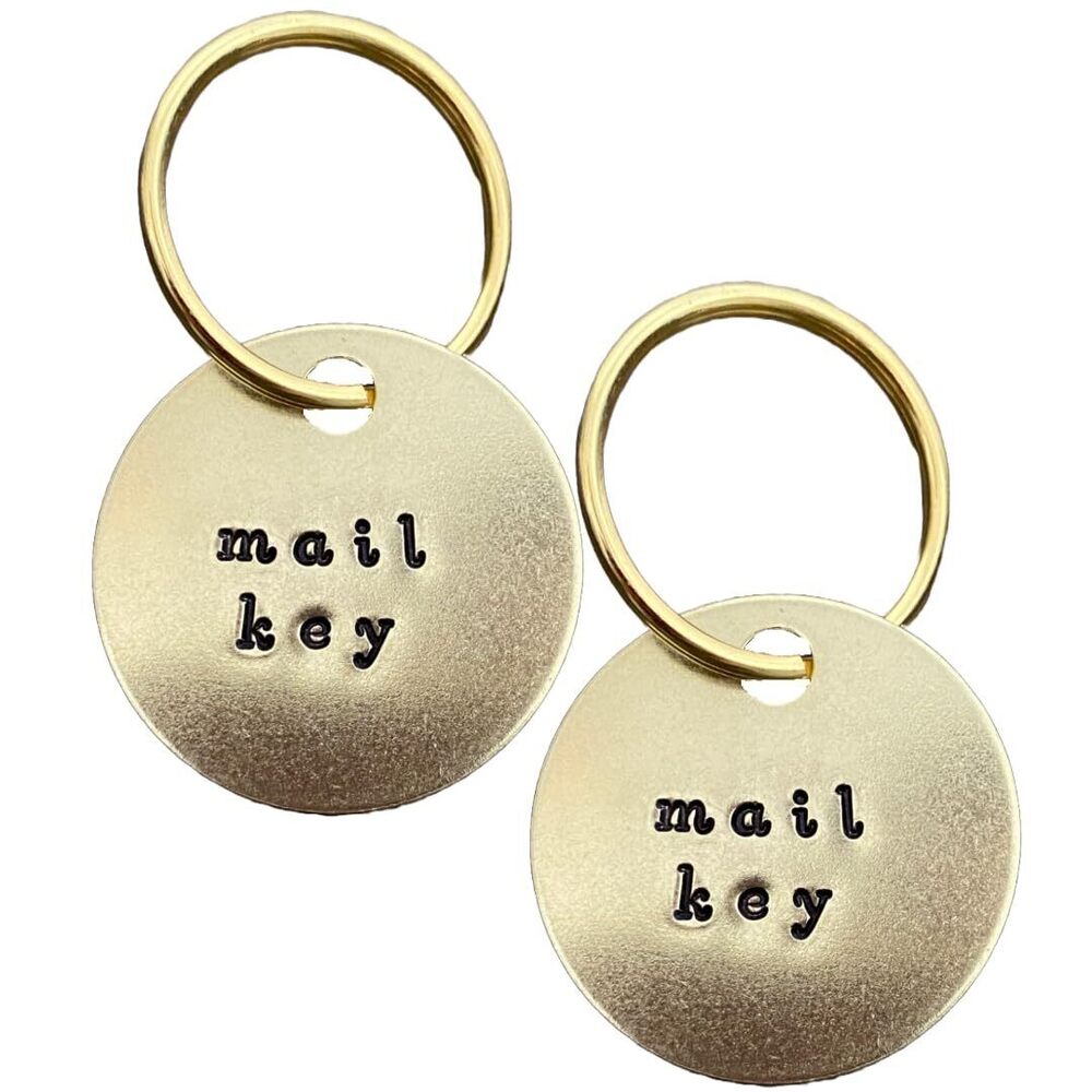 3741 Metal Key Labels – Brass Keychain Identifier Tags, Hand-Stamped